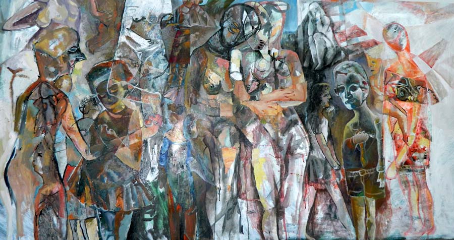 Amor cubista. Tu00E9cnic a mixta sobre lienzo. 195x100cms.     Au00F1o 2013 (1)