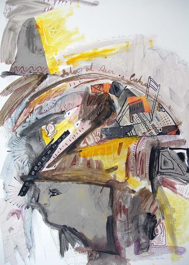 Serie ISLA AL SUR III. Técnica mixta sobre cartulina. 70 x50 cms. Año 2007
