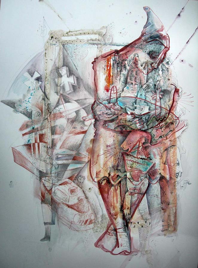 Serie ISLA AL SUR X. Técnica  dibujo sobre cartulina. 70 x 50 cms. Año 2007