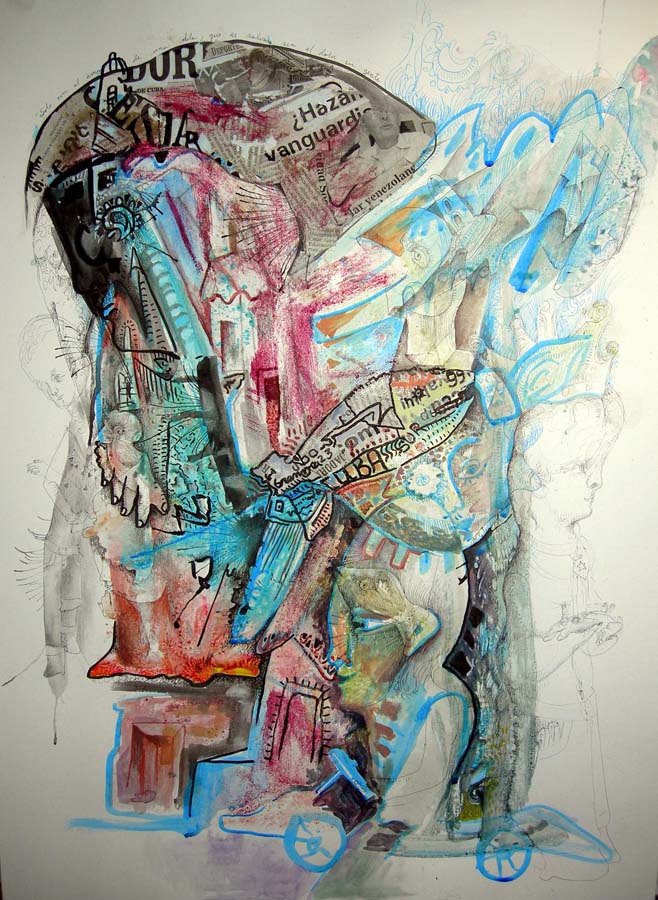 Serie ISLA AL SUR XII. Técnica mixta sobre cartulina. 70 x 5