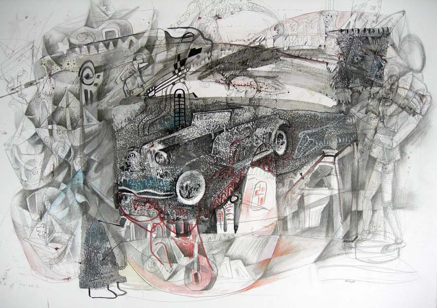 Serie ISLA AL SUR XVI. Técnica mixta sobre cartulina. 70 x 5