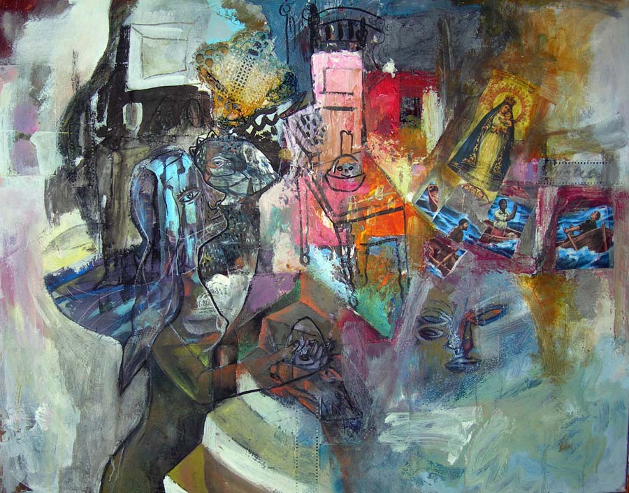 Serie RAICES (III). Homenaje a La Caridad. Técnica mixta sobre lienzo. 93 X 70 cms. Año 2012