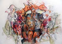 Lázaro Ros la voz Yoruba mixta cartulina 70x50cm 2016