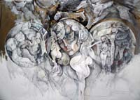 Nacimiento, vida y muerte, más allá. Técnica dibuja  sobre cartulina. 100x70 cms. Año 2013 (1)