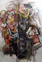 Retrato de Nicolas Nalbaldian. Cineasta cubano. 70 x 50 cm. Mixta cartulina. 2017