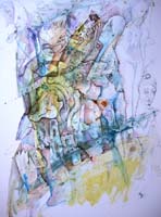 Serie ISLA AL SUR V. Técnica  dibujo sobre cartulina. 70 x 50 cms. año 2007