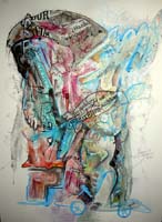 Serie ISLA AL SUR XII. Técnica mixta sobre cartulina. 70 x 5