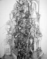 TEMPLO DE LAS MARAVILLAS GÓTICAS. Técnica mixta sobre  lienzo. 100 x81 cms. Año 2013 (2)